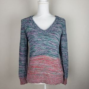 Madewell Spectrum Color Block V-Neck Sweater